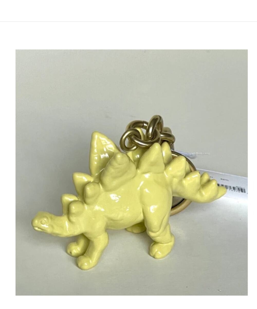 Coach Stegosaurus Bag Charm CAX77 Yellow Enamel Brass Key Ring